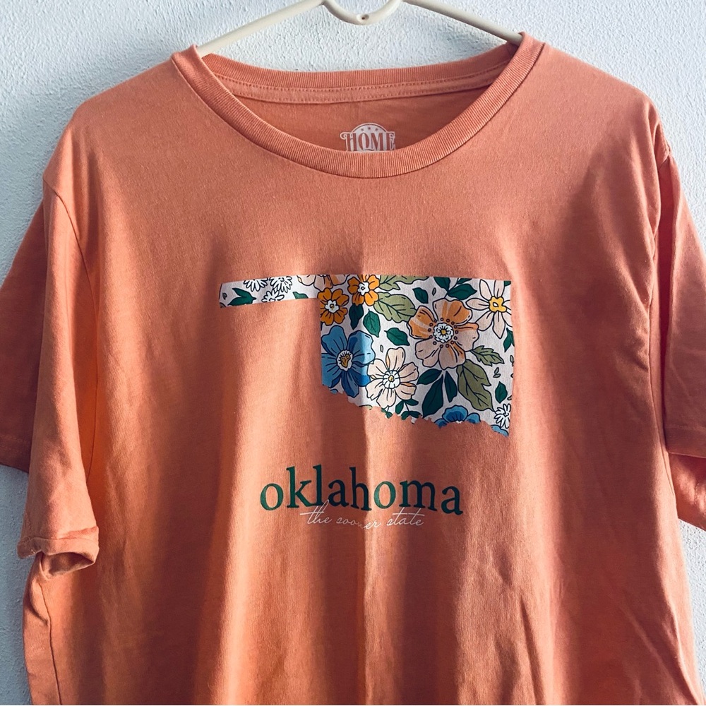 Home Free orange floral Oklahoma orange tee - Picture 3 of 7
